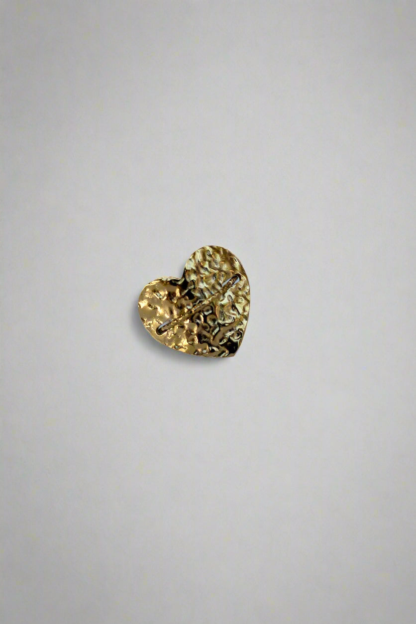 Anillo corazon texturado