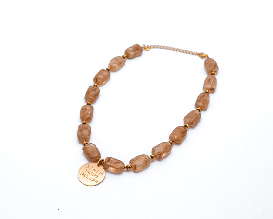 Collar petra + medalla emma L