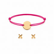 Pulsera cordón ANAIS  + aros CRUZ
